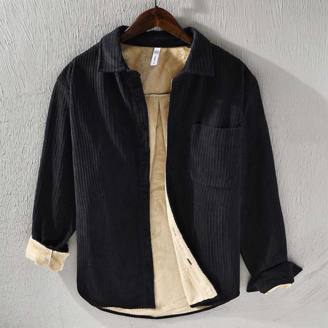 FLEECE-LINED CORDUROY SHIRT