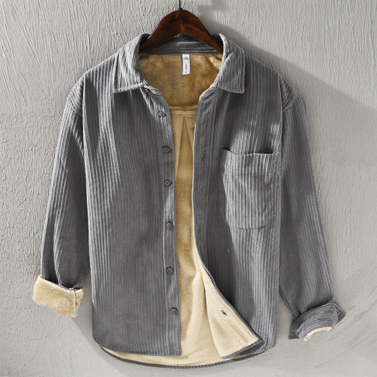FLEECE-LINED CORDUROY SHIRT