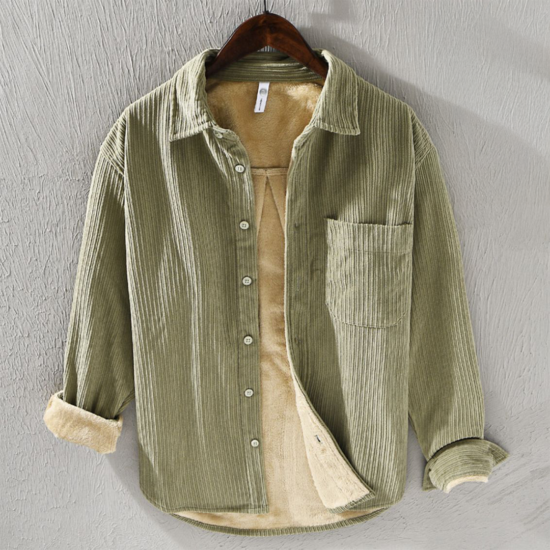FLEECE-LINED CORDUROY SHIRT